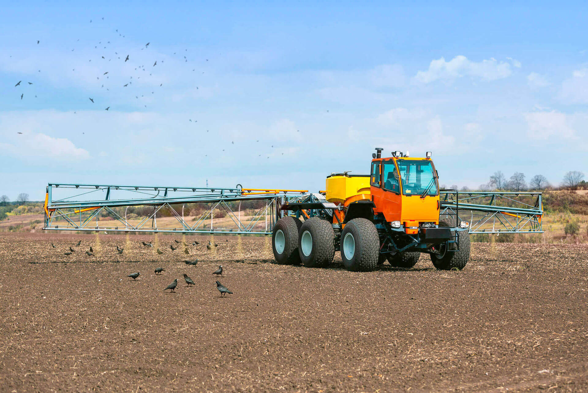 Сельхозтехника линейки «Туман» в Кокшетау (Казахстан). Точное распределение по всей ширине захвата